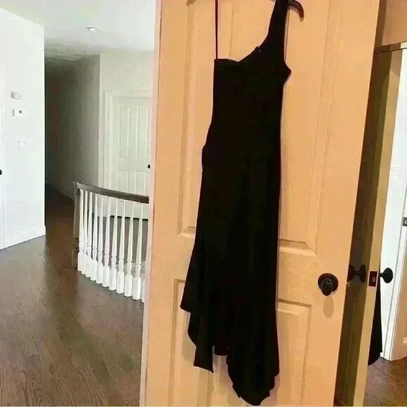 XSCAPE Black One Shoulder Ruffle Gown - Picture 9 of 10